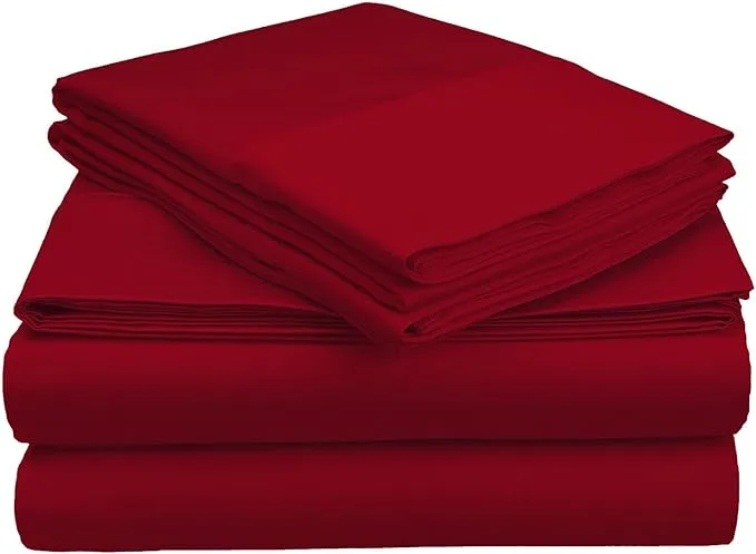 Superior Egyptian Cotton 700 Thread Count Deep Pocket Bed Sheet Set Burgundy / Queen