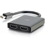 C2G 84292 Mini DisplayPort 1.2 to Dual HDMI 4K Dual Monitor MST Hub, Mini DP Multi-Stream Transport (MST) Multiple Monitor Splitter, Black