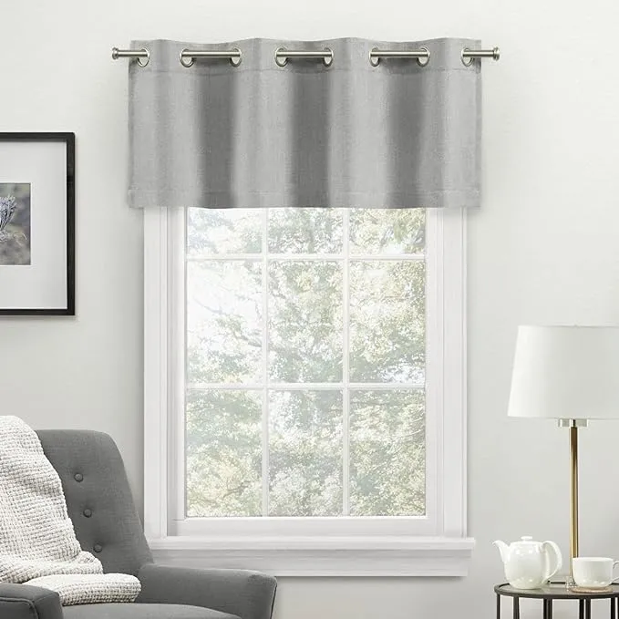 Exclusive Home Loha Light Filtering Grommet Straight Valance, 54"x18", Dove Grey