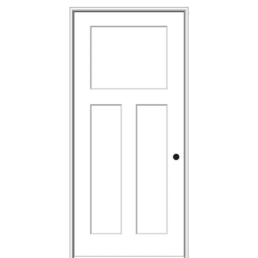 National Door Company Z009485L Solid Core Molded Craftsman 3-Panel, Left Hand Prehung Interior Door,30" x 80"