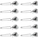 ROYHOO10PCS Stainless Steel Tea Filters Loose Leaf Tea Infuser Strainers Reusable Interval Diffuser Heart-shaped Tea Partition Spoon