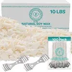 Hearts &amp; Crafts Natural Soy Wax for Candle Making - 5lbs Natural Soy Wax - 10...