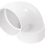 NDS, White, 1 Count (Pack of 1) 41P0 PVC Long Turn 90-Degree Elbow, Hub Connection, 4-Inch