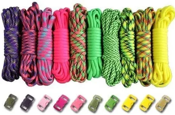 550Lb Type III Paracord Combo Crafting Kits with Buckles