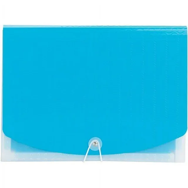 Poly Expanding File, 12 Sections, Letter Size, Teal/clear