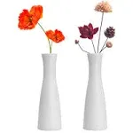 Tall Conic Composite Plastics Flower Vase, Small Bud Decorative Floral Vase Home Decor Centerpieces, Arranging Bouquets, Connected Tubes (Wide Caliber)