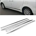 Kojem 4 Pcs Chrome Outside Door Body Side Molding Trim W/Tape Compatible with 2011-2020 Toyota Sienna