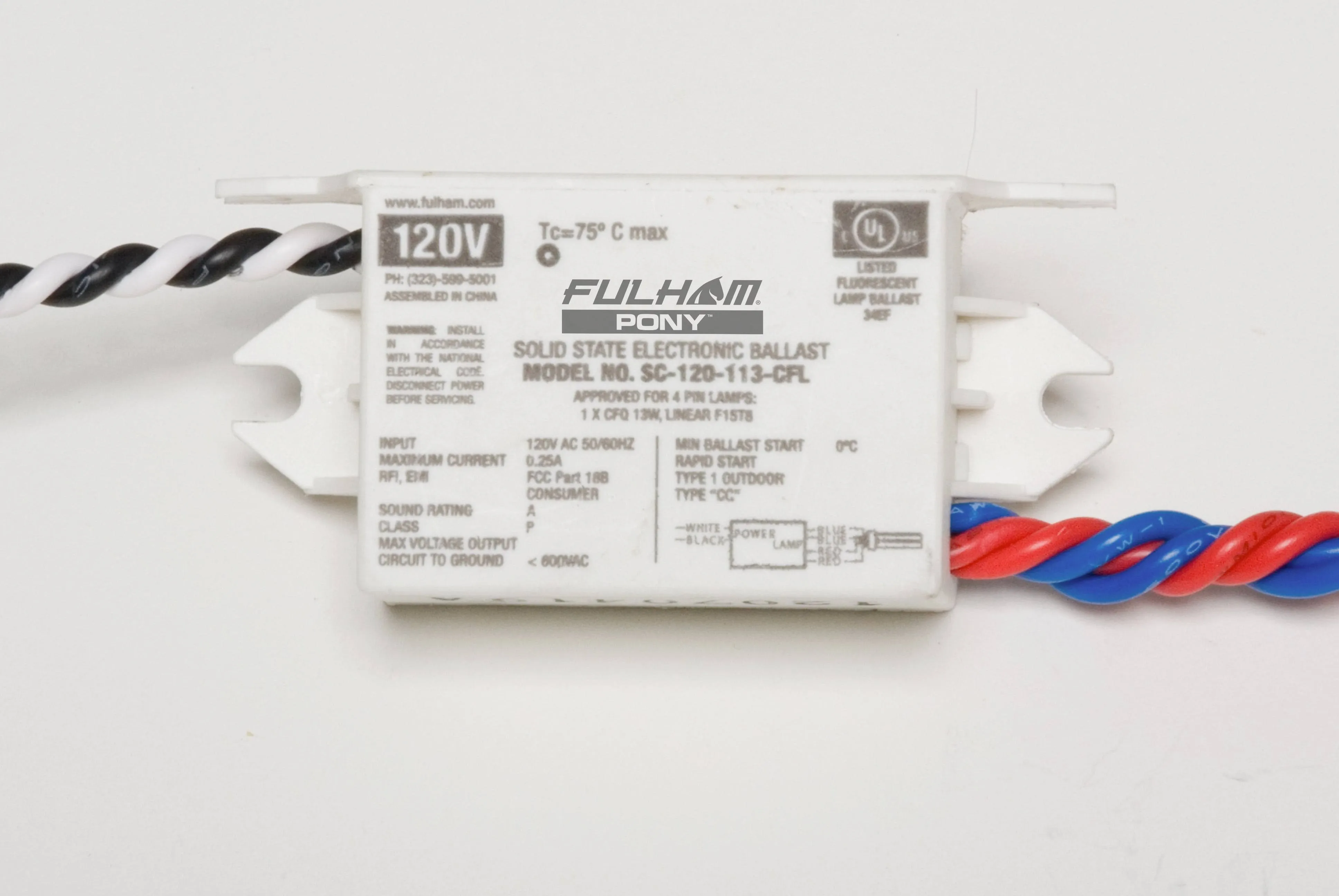 Fulham SC-120-113-CFL Pony Sugar Cube Ballast - 120V