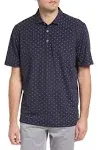 Cutter & Buck Virtue Eco Pique Tile Print Recycled Mens Polo - Navy Blue - S