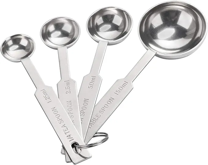 4PCS  Measuring Spoons Set, Includes 1/4 Tsp, 1/2 Tsp, 1 Tsp, 1 Tbsp, Food Grade