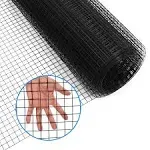 48&#039;&#039; x 50&#039; 1/2inch Hardware Cloth 19 Gauge Black Vinyl Coated Welded Fence Me...