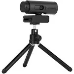 CAM 1080p60 Full HD Webcam with Foldable Tripod, Autofocus Glass Lens, Anti-Spy Shutter for Streaming, Video Conferencing