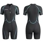 Seaskin Mens 3mm Shorty Wetsuit Womens, Full Body Diving Suit Front Zip Wetsuit for Diving Snorkeling Surfing Swimming