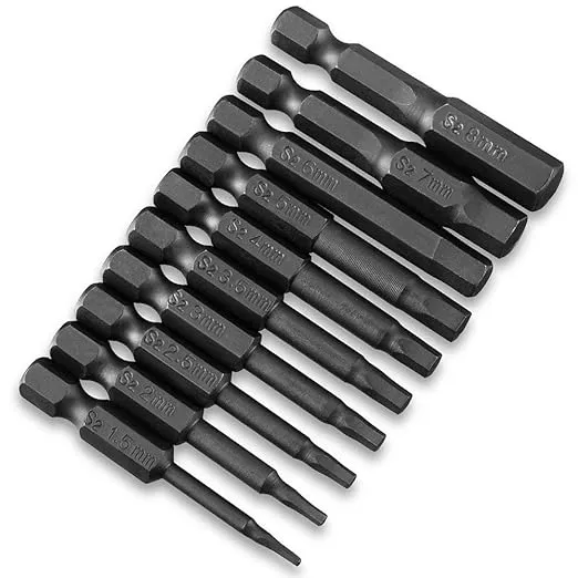 10pcs Hex Head Allen Wrench Drill Bit Set, VAKOGAL S2 Steel Hex Head Screwdriver ...