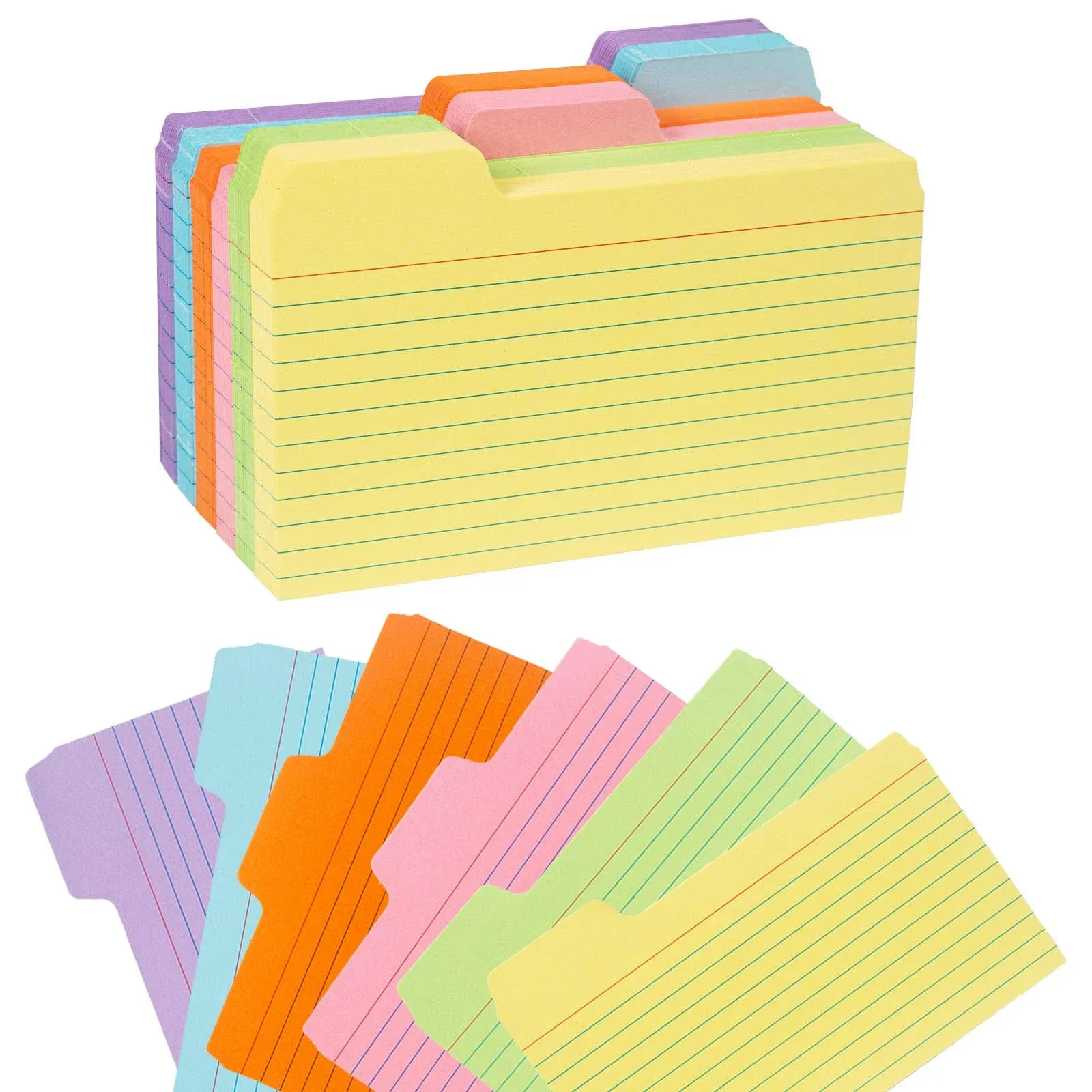 Koogel 252 PCS Tabbed Index Cards, Colorful 3 x 5 Inch Medium, multicolored 1 