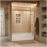 DREAMLINE D58580 UNIDOOR-X 58-58 1/2 W X 58 H FRAMELESS HINGED TUB DOOR