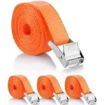 Generic 4 Pack Lashing Straps 1in x 10ft - Cam Straps and Ratchet Straps for Kayak Trailer, Roof Rack, and Car Tie Down Straps Up to 600lbs, Orange