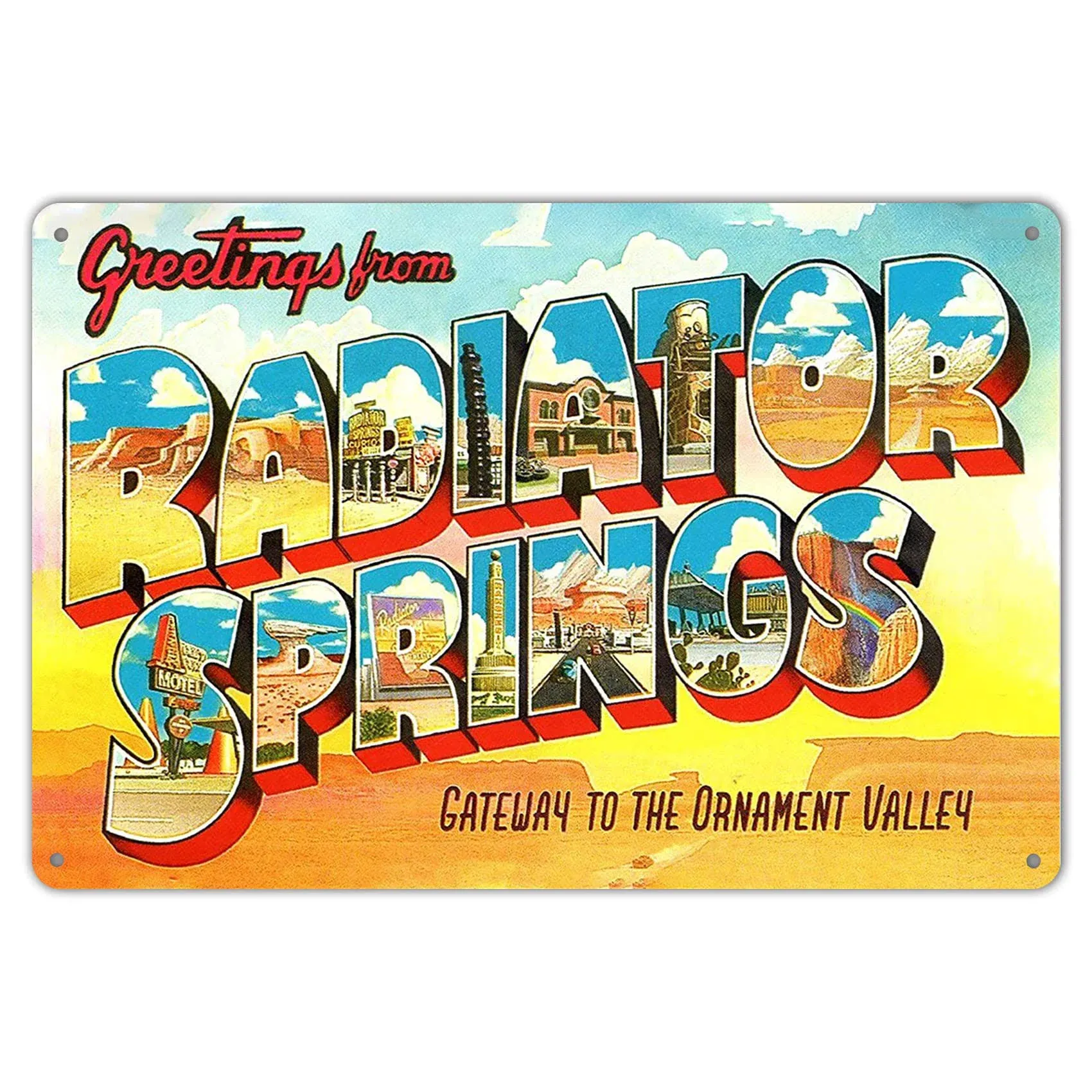 Wisesign 8X12 Inches Radiator Springs Twine - Metal Wall Decor Tin Sign Plaque A