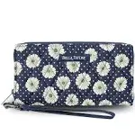 Bella Taylor RFID Wristlet Envelope Wallet for Cash Envelope Budgeting | Small Money Organizer Budget Wallet | Cash Stuffing Wallet | Quilted Cotton Bicolor Floral Black and Cream