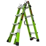 Little Giant 17117-001 Conquest 2.0, Model 17 - ANSI Type 1A - 300 lb Rated - Fiberglass Articulated Extendable Ladder with Glide Wheels