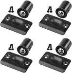 HOMOTEK 4 Pack Drive in Ball Catch with Strike Plate for Closet Doors, Black, 13/16 Inch x 1-1/8 Inchs,Die-cast, Adjustable Tension Ball