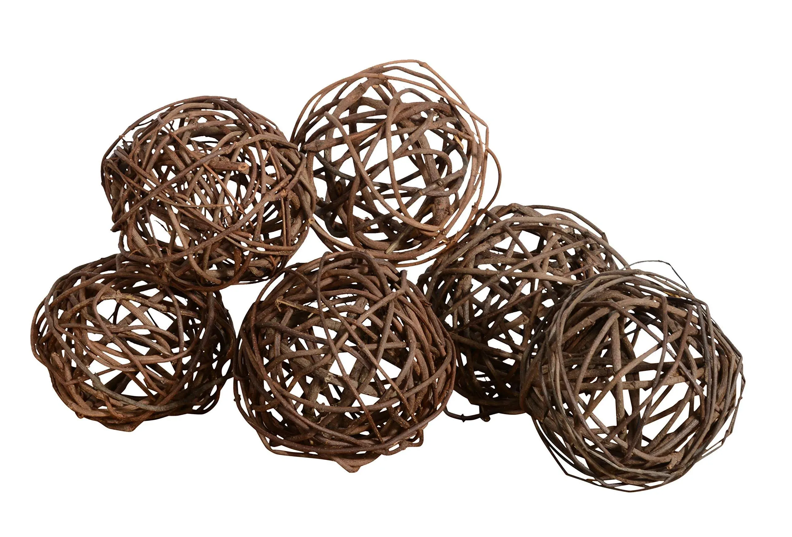 Set of 6 Natural Vine Balls 4 Inches Diameter, Bowl and Vase Filler