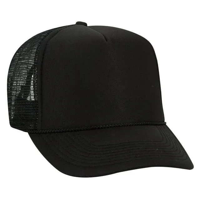 Otto Polyester Foam Front 5 Panel High Crown Mesh Back Trucker Hat