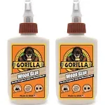 Gorilla Wood Glue, 4 Ounce Bottle, Natural Wood Color, (Pack of 2)