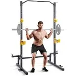 VEVOR Squat Stand Power Rack, Multi-Functional Power Rack with Pull up Bar, Hook, and Weight Plate Storage Attachment, Adjustable Power Rack Cage for Home Gym Equipment