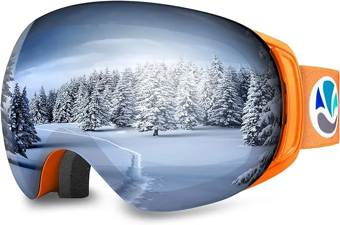 VANRORA Ski Goggles PRO, Frameless Interchangeable Lens Snowboard Goggles 100% UV Protection Anti fog for Men Women Youth