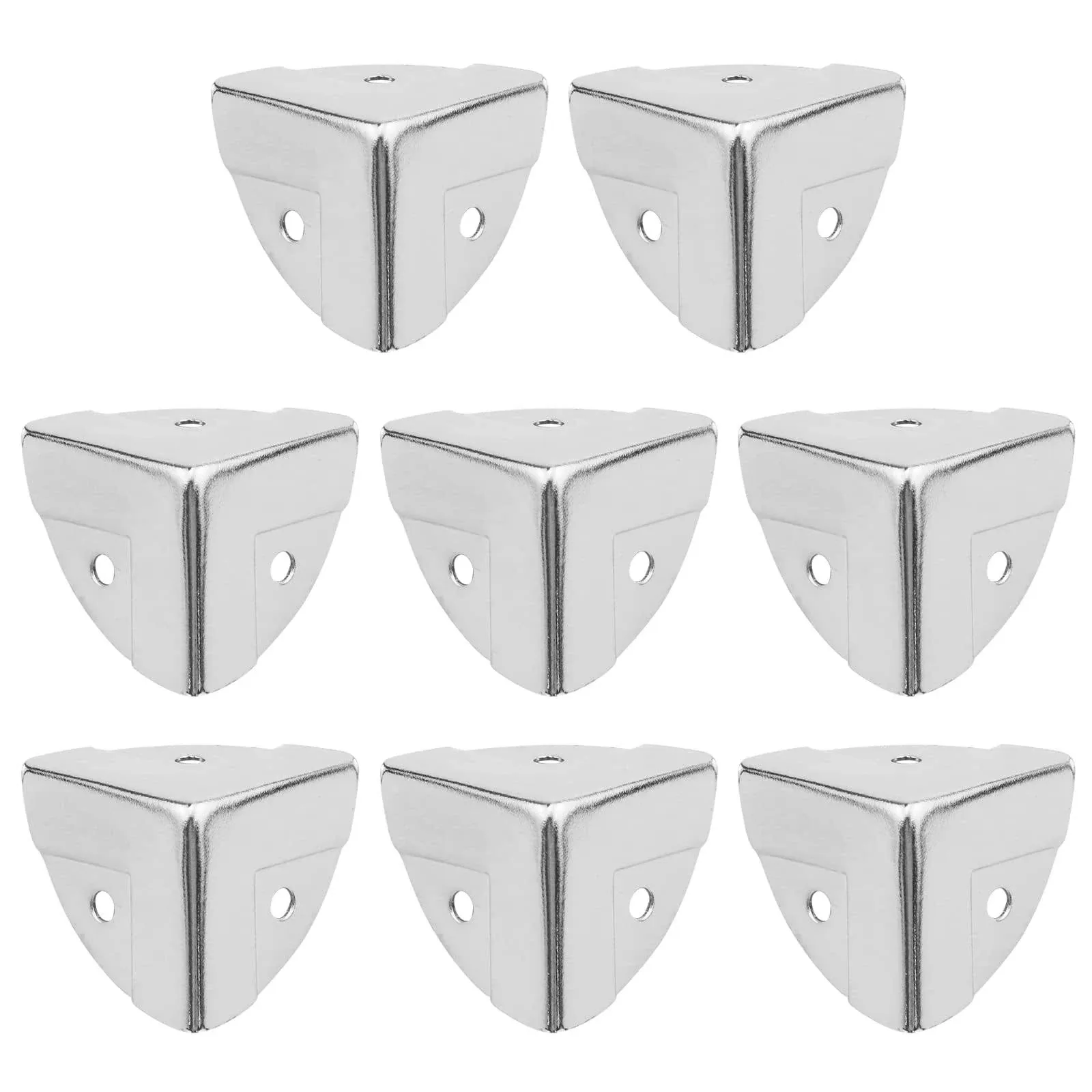 T Tulead 8PCS Corner Protectors Iron Edge Guard Silver Corner Brackets Furniture Decorative Protector Bracket Braces 1.1"×1.1"×1.1" with Mounting Screws