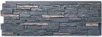 NextStone Polyurethane Faux Stone Siding Panel - Slatestone Large Midnight Ash, Black