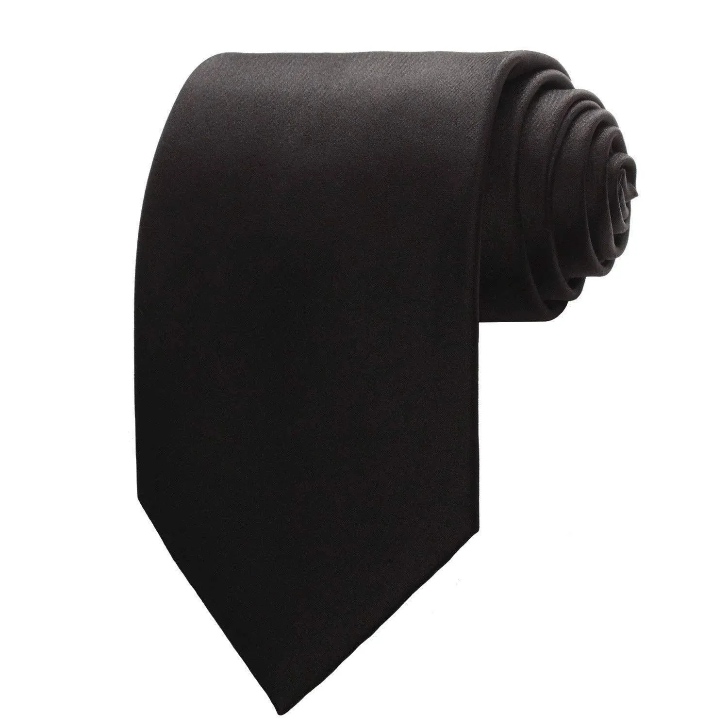 K. Alexander Mens Solid Black Ties Necktie, Men's