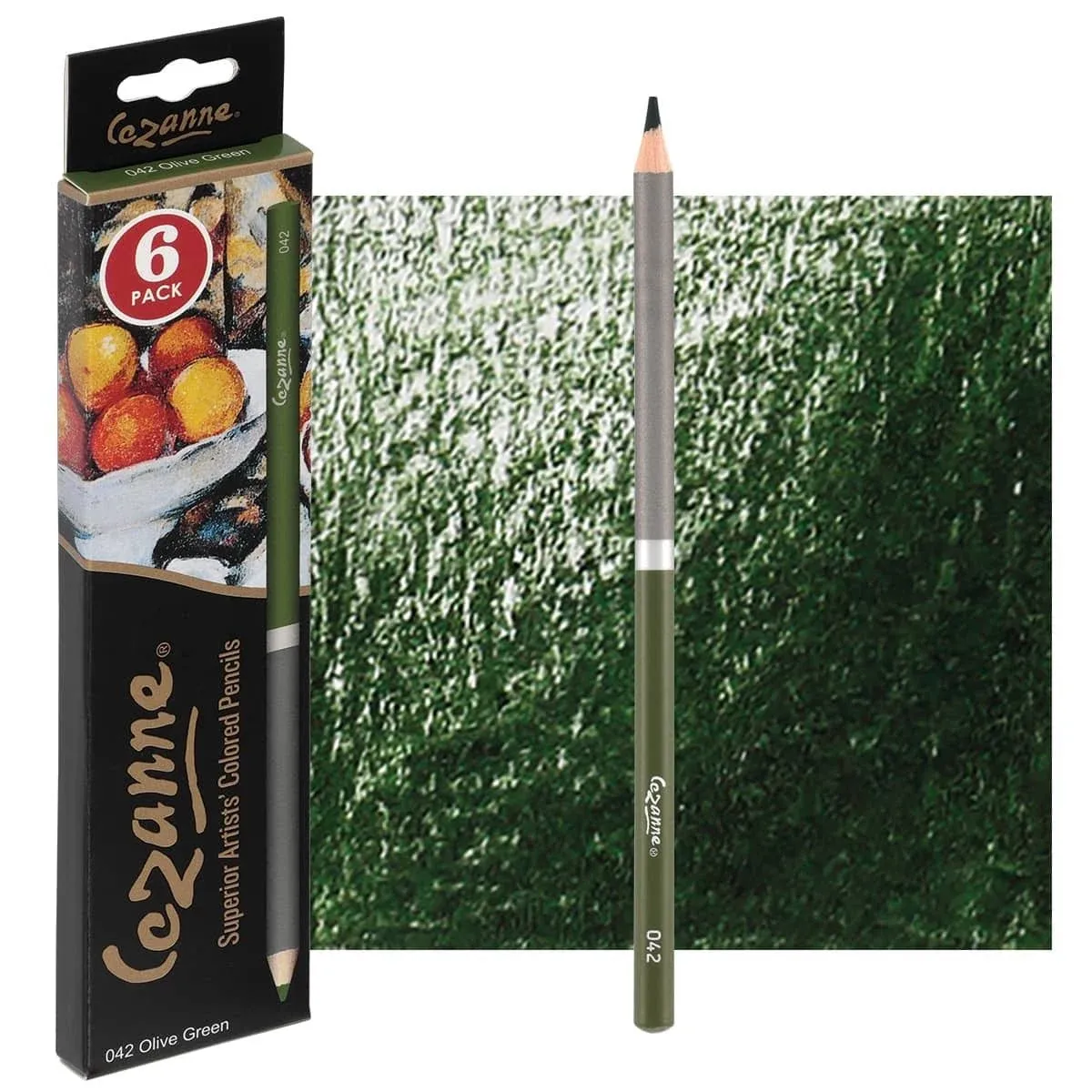 Creative Mark Cezanne Premium Colored Pencils Olive Green 6 Pack - Highly-Pigmented Drawing Pencils - Coloring Pencils for Drawing, Blending, Coloring, and More