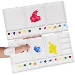 Transon Paint Palette Box 33 Wells for Mixing Gouache, Acrylic and Oil Paint with 1 Paint Brush