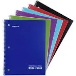 Mintra Office Spiral Notebooks - Poly Cover, Wide Ruled, 6 Pack For School, Office, Business, Professional 70 Sheets