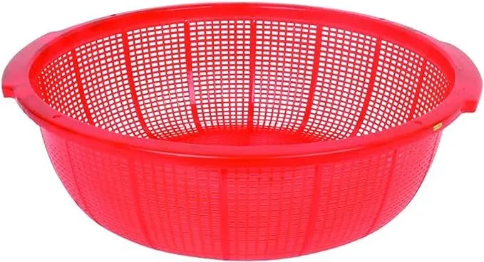 TrueCraftware-18-1/2" x 5-3/4" Round Perforated Colander with Grip Handles- Wash Vegetables and Fruits Drain Cooked Pasta Kitchen Essentials Food Strainer Basket Strainer Kitchen