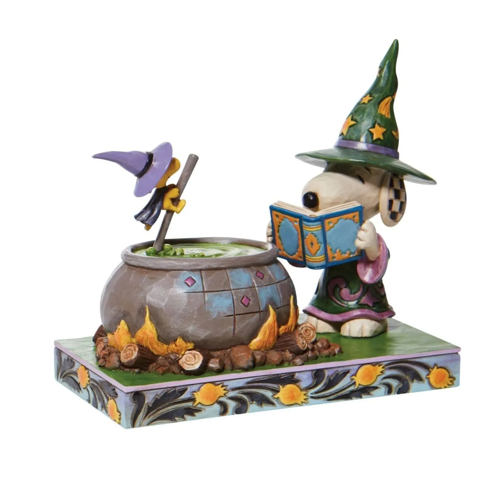 Enesco Peanuts by Jim Shore Witch Snoopy and Woodstock Surrounding a Cauldron Figurine, 5.5 Inch, Multicolor