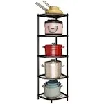 ZANIYO Kitchen Corner Shelf Rack, Multi-Layer Pot Rack Storage Organizer Stainless Steel Shelves Shelf Holder (5 Tier)