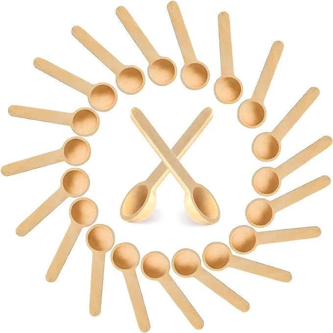 Dveda 100 Pieces Small Wooden Spoons 3 inch Mini Wooden Spoons, Tiny Wooden Scoop for Bath Salt, Wood Tasting Spoons for Spice Jars Seasoning Condiment