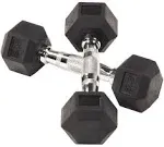 Balancefrom Rubber Encased Hex Dumbbells, 5 lbs Pair