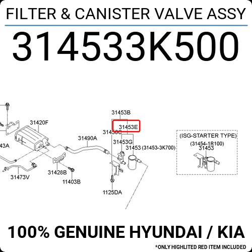 Hyundai Genuine 31453-3K500 Canister Close Valve