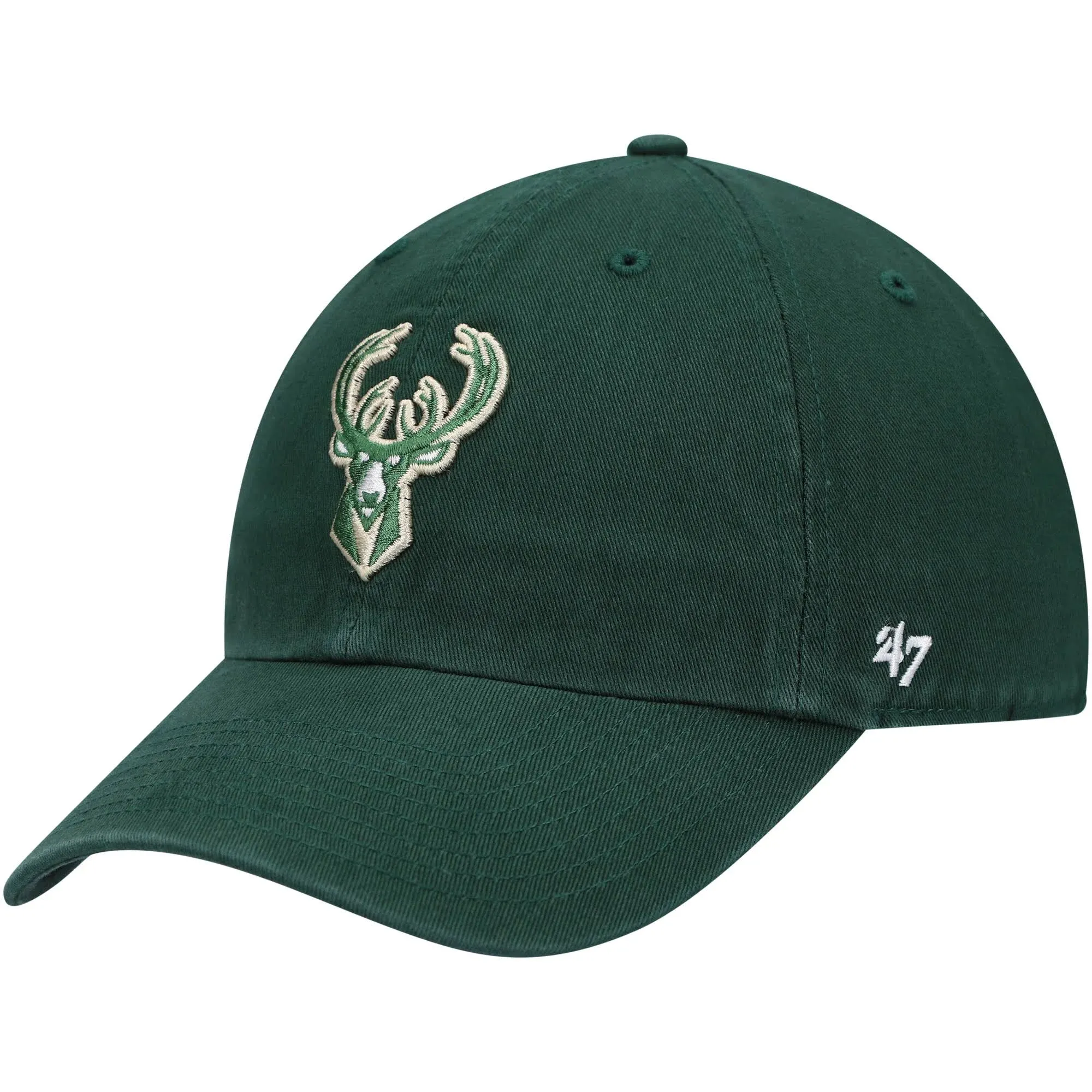 Milwaukee Bucks 47 Brand Clean Up Dad Hat Dark Green