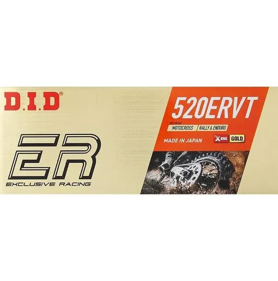 DID 520ERVT-120 Gold High Performance 120-Link X-Ring Chain with Connecting Link