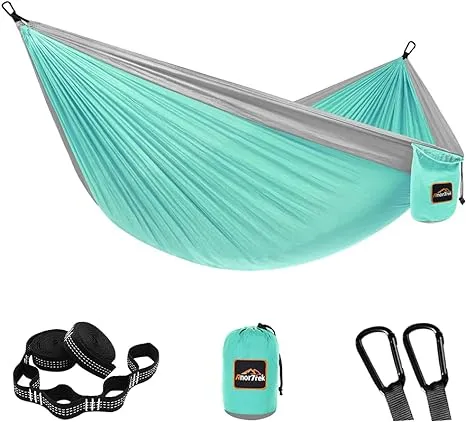 Camping Hammock, Super Lightweight Portable Parachute Hammock with Two Tree Straps Single or Double Nylon Travel Tree Hammocks for Camping Backpacking Hiking