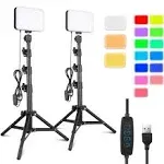 Torjim RGB Photography Video Lighting, Studio Lights with Adjustable Tripod Stand - 16 Color Lighting for Video Recording/YouTube/TikTok/Live Streaming/Make up/Vlogging