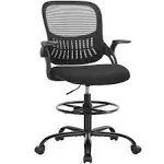 Smug Drafting Chair, Tall Office Chair Tall Standing Desk Chair Counter Height Adjustable Office Chair with Flip-Up Arms, Mid Back Mesh Office