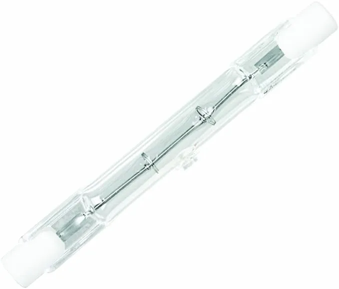 Feit Electric BPQ100T3/CL/S 100-Watt T3 Double-Ended Linear Halogen Bulb with RSC Base, Clear, 3000K Soft White, 0.375" D x 3.12" L