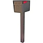 Mail Boss 7124 In- Ground Steel Mounting Mailbox Post, Wood Grain