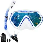 Snorkel mask Snorkeling Set for Adults and Youth, Diving mask and Full Dry Snorkel Swim Googles is Suitable for Snorkeling, Dive Scuba Diving, Swimming